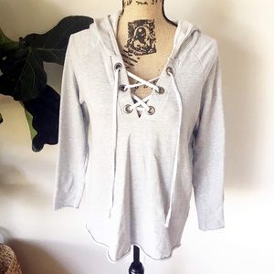 EUC T Party lace up hoodie Size medium